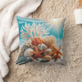 オレンジヒトデ海 クッション (ブランケット)