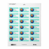 オレンジヒトデ;アクアグリーンシェブロン ラベル (フルシート)
