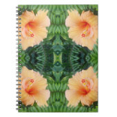 オレンジヒビスカスの花模様 ノートブック (正面)