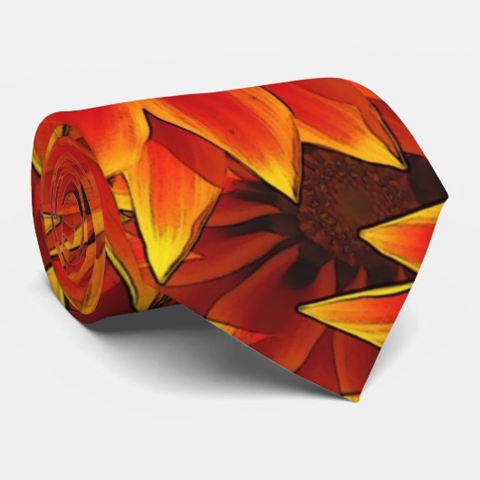 オレンジヒマワリ ネクタイ (ロール)