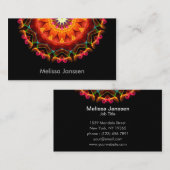 オレンジヒマワリ-曼荼羅 名刺 (正面/裏面)