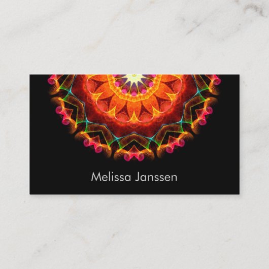 オレンジヒマワリ-曼荼羅 名刺 (正面)