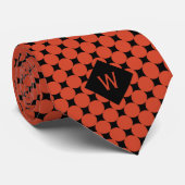 オレンジビジネスサークルモノグラム ネクタイ (ロール)