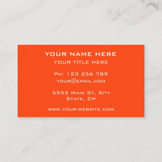 オレンジビジネスパーソナライズされたカードユアズデザイン 名刺 (裏面)