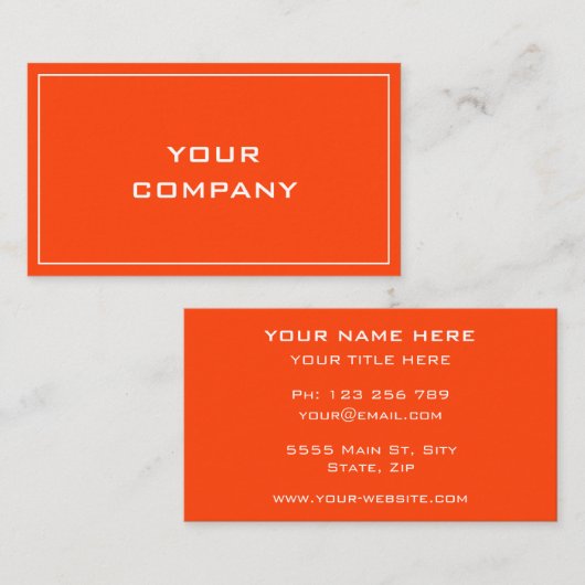 オレンジビジネスパーソナライズされたカードユアズデザイン 名刺 (正面/裏面)