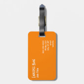 オレンジビジネス無地のトラベラー ラゲッジタグ (裏面縦)