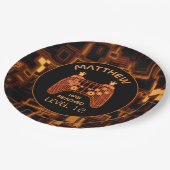 オレンジビデオゲームコントローラ ペーパープレート (アングル)