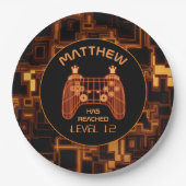 オレンジビデオゲームコントローラ ペーパープレート (正面)