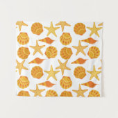 オレンジビーチの貝パターン タペストリー (正面(横))