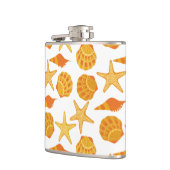 オレンジビーチの貝パターン フラスク (左)