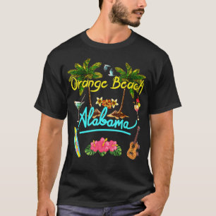 オレンジビーチアラバマサマーパームサーフサンセットパーム Tシャツ