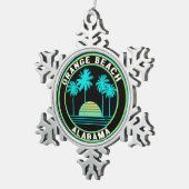 オレンジビーチアラバマ スノーフレークピューターオーナメント (右)