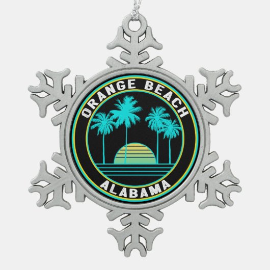 オレンジビーチアラバマ スノーフレークピューターオーナメント (正面)