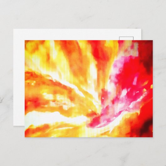 オレンジビーチサンセットウォーターカラー シーズンポストカード (正面/裏面)