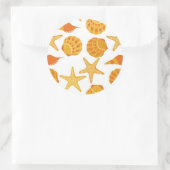 オレンジビーチシェルパターン ラウンドシール (バッグ)