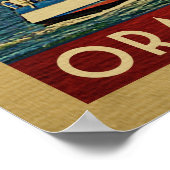 オレンジビーチシルボートヴィンテージトラベルアラバマ ポスター (角)