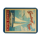 オレンジビーチシルボートヴィンテージトラベルアラバマ マグネット (横)