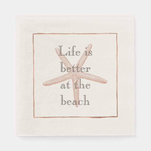 オレンジビーチヒトデ スタンダードランチョンナプキン (正面)