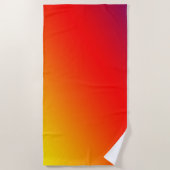 オレンジビーチ暖色日当たりの良いグラデーション  ビーチタオル (正面)