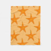 オレンジビーチ海ヒトスターフィッシュマリンライフ フリースブランケット (正面)