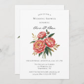 オレンジピエレガントオニーウォーターカラーウェディングシャワー 招待状 (正面/裏面)