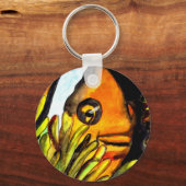 オレンジピエロ魚水彩オリジナルアート絵画ズ キーホルダー (正面)