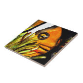 オレンジピエロ魚水彩オリジナルアート絵画ズ タイル (側面)