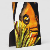 オレンジピエロ魚水彩オリジナルアート絵画ズ フォトプラーク (側面)