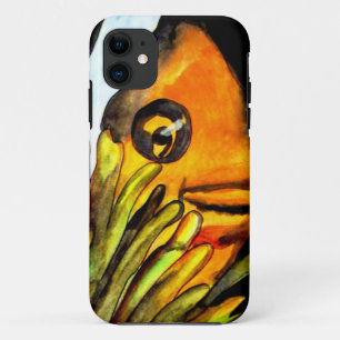 オレンジピエロ魚水彩オリジナルアート絵画ズ iPhone 11 ケース