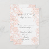 オレンジピオニー ヴィンテージ結婚式 出席確認 出欠カード (正面/裏面)