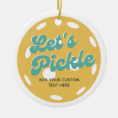 オレンジピックボールレッツピックルパーソナライズされた文字 セラミックオーナメント (正面)