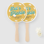 オレンジピックボールレッツピックルパーソナライズされた文字 ハンドファン (正面&裏面)