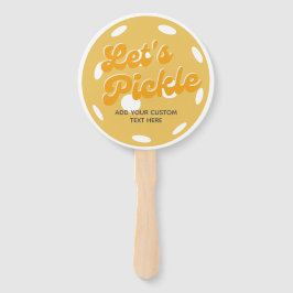 オレンジピックボールレッツピックルパーソナライズされた文字 ハンドファン