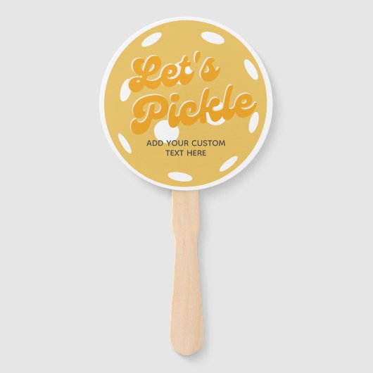 オレンジピックボールレッツピックルパーソナライズされた文字 ハンドファン (正面)