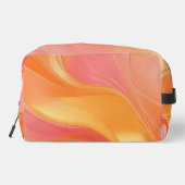 オレンジピンクと金ゴールド抽象芸術ラグジュアリーダッフルバッグ ドップキット (裏面)