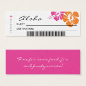 オレンジピンクのハイビスカス結婚花のシーティングカード