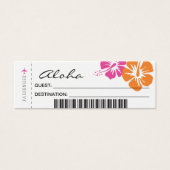 オレンジピンクのハイビスカス結婚花のシーティングカード