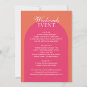 オレンジピンクアーチガールズウィークエンドバチェロレッテ 招待状 (裏面)