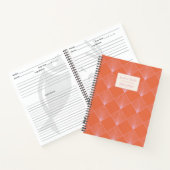 オレンジピンクアールデコパターパーソナライズされたンレシピ ノートブック (内部)