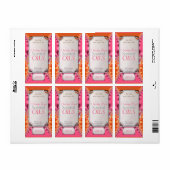 オレンジピンクウィズエッセンシャル油ボトルラベル ラベル (フルシート)