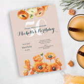 オレンジピンクガーデンフローラ50thバースデーパーティー 招待状