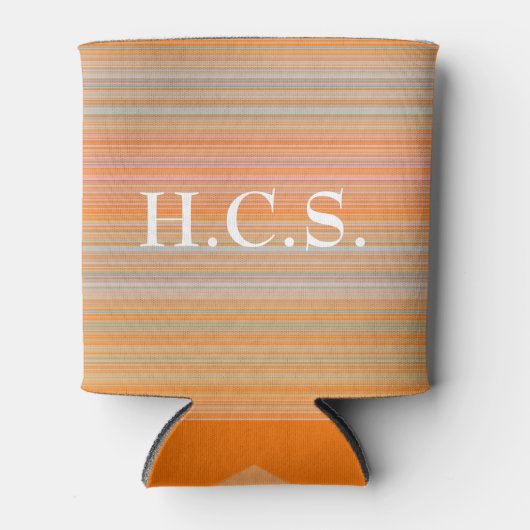 オレンジピンククーラーボックスとイニシャルHAMbyWG 缶クーラー (正面)