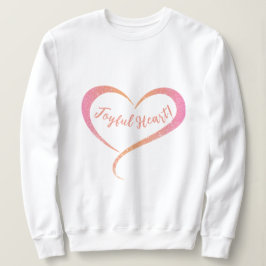 オレンジピンクグリッターうれしそうなハートTシャツ スウェットシャツ
