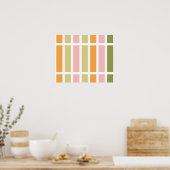 オレンジピンクグリーンタンヒューズ ポスター (キッチン)