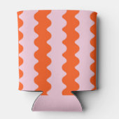 オレンジピンクグルービーストライプ春ミニマル夏 缶クーラー (裏面)