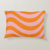 オレンジピンクグルービーレトロパターン アクセントクッション (裏面)