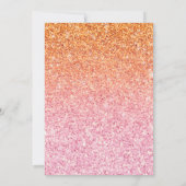 オレンジピンクサンセットグリッタースウィート16バースデーパーティー 招待状 (裏面)