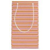 オレンジピンクストライプ色 スモールペーパーバッグ (正面)