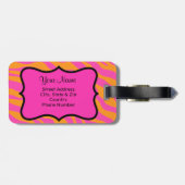 オレンジピンクゼブラヒョウの皮膚の識別 ラゲッジタグ (裏面横)