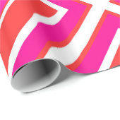 オレンジピンクダイヤモンドジオメトリック ラッピングペーパー (ロールコーナー)